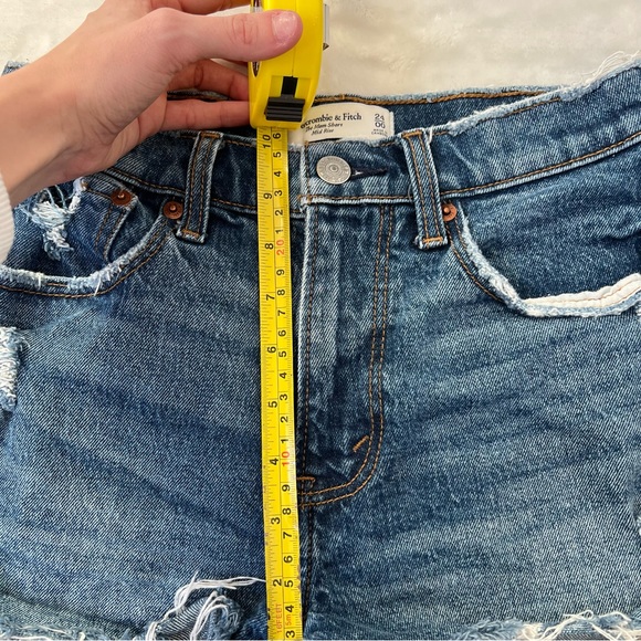 Abercrombie & Fitch The Mom Short Mid Rise Denim Jean Shorts Curve Love 24 / 00 - Picture 4 of 6
